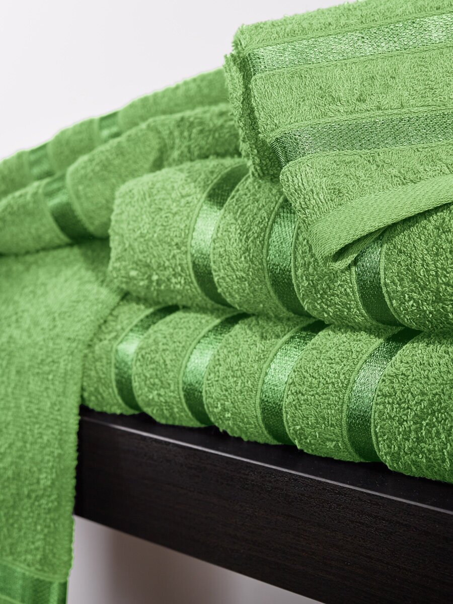 Набор полотенец махровых (30х50 см, 50х90 см, 70х140 см), Diana, цвет: Пикантный зеленый - фотография № 6