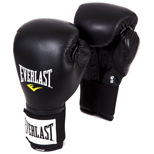 Боксерские перчатки Everlast тренировочные на липучке черные