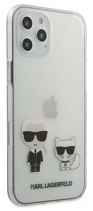 Lagerfeld для iPhone 12 Pro Max (6.7) чехол PC/TPU Ikonik Karl & Choupette Hard Transp, шт