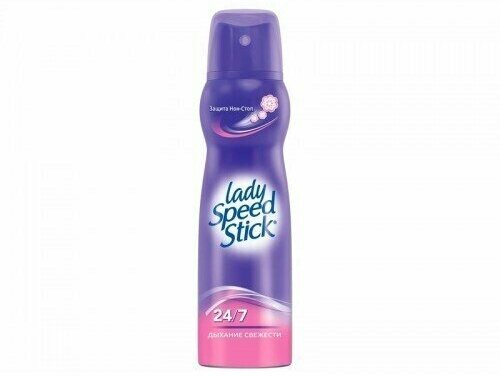 Lady Speed Stick Дезодорант-антиперспирант спрей женский Дыхание свежести 24/7, 150 мл, 3 шт
