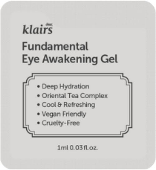 Dear, Klairs Гель для век с зеленым чаем и пептидами - Fundamental eye awakening gel, 1мл (пробник)