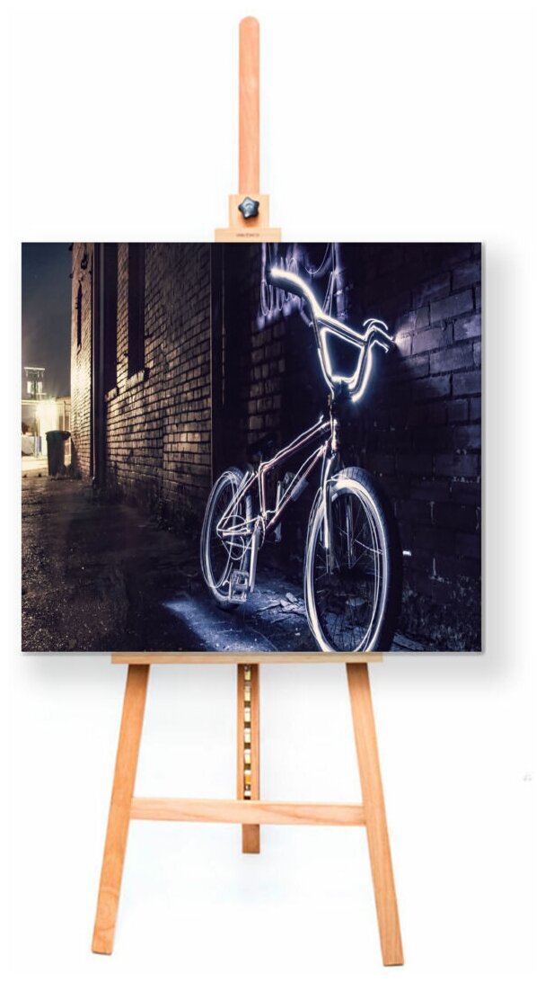 Интерьерная картина Coolpodarok Велосипед Неон У стены