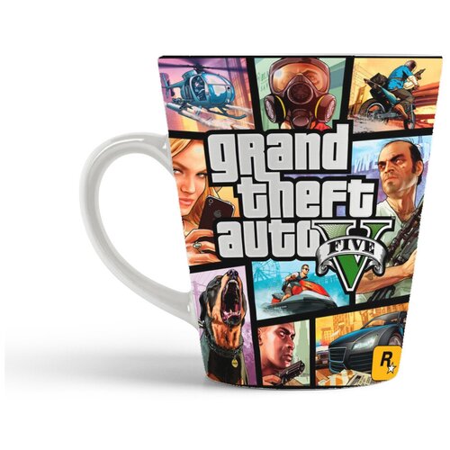 фото Кружка-латте coolpodarok гта gta grand theft auto cover (логотип гта,подборка)
