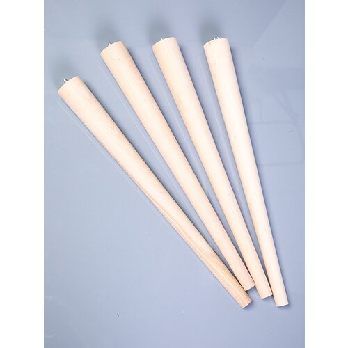 Деревянные опоры мебельные ножки конусные из массива березы с крепежом 55х570мм комплект 4 шт без покраски 1970₽