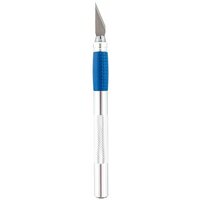 Нож для художественных работ кобальт перовые лезвия 6 шт, металлический корпус, блистер (245-053)