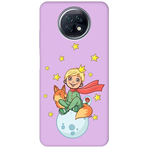 силиконовая чехол накладка silky touch для xiaomi redmi go с принтом little prince черная Силиконовая чехол-накладка Silky Touch для Xiaomi Redmi Note 9T с принтом Little Prince сиреневая