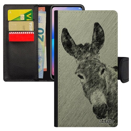 фото Новый чехол-книжка для телефона // xiaomi mi 8 // "осел" ишак ослица, utaupia, серый