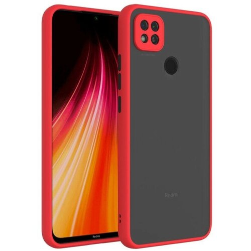 телефон xiaomi redmi 10a 2 32gb серый Накладка пластиковая матовая для Xiaomi Redmi 9C / Xiaomi Redmi 10A с силиконовой окантовкой красная