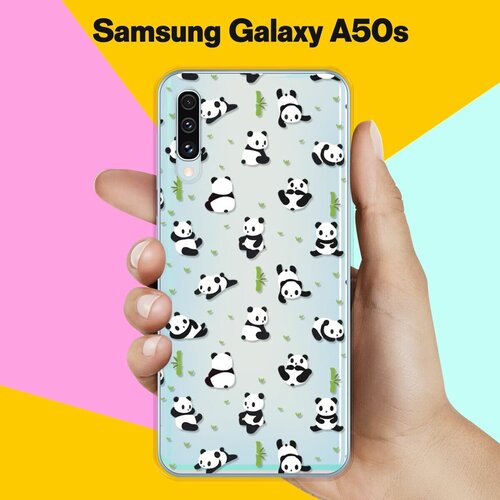 Силиконовый чехол Панды на Samsung Galaxy A50s силиконовый чехол на samsung galaxy a91 самсунг галакси а91 семейство панды
