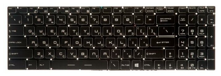 Клавиатура (keyboard) для ноутбука MSI, черная с 7-цветной подсветкой, 09JM0030