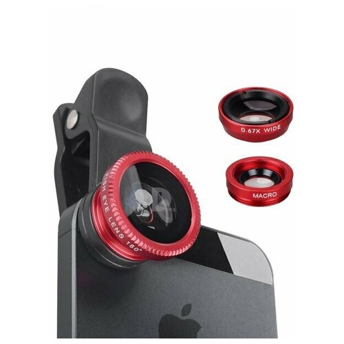 Набор линз 3шт: Fish Eye + Wide + Macro для смартфона iOS и Android