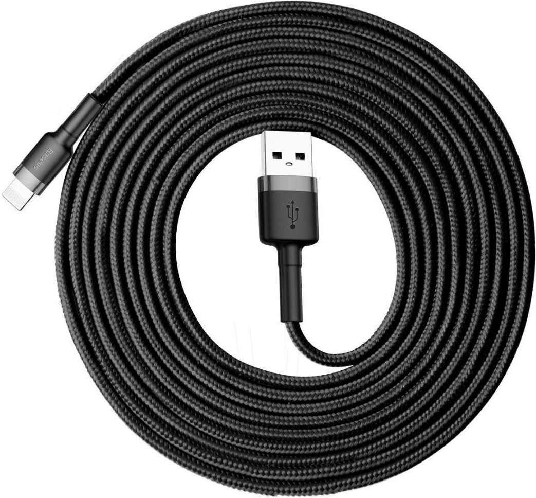 Кабель Baseus Cafule Lightning 3m Grey/Black (CALKLF-RG1)