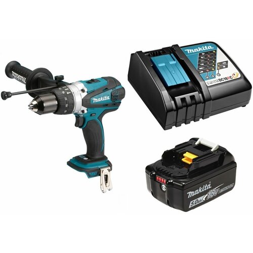 Дрель-шуруповерт ударная аккумуляторная 91Нм 18В LXT Li-Ion 1x5Ач Makita DHP458RT 3035000₽