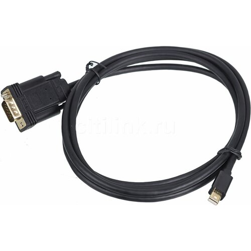 Кабель 1.1v, miniDisplayPort (m) - VGA (m), GOLD , 2м, черный