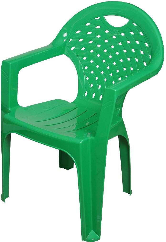 Кресло пластиковое 58.5х54х80 см, зеленое, Альтернатива