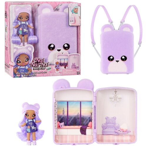 Na! Na! Na! Surprise - Violet рюкзак City Bear +кукла Mini Fashion 590408-НаНаНа сиреневый мини-рюкзак +мини кукла