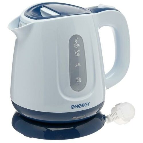Чайник электрический ENERGY E-234 пластик 1 л 1100 Вт бело-синий 279100₽