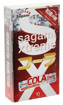 159 Sagami Xtreme Cola, 10 шт. Презервативы ультратонкие со вкусом колы. Упаковка по 10 шт.