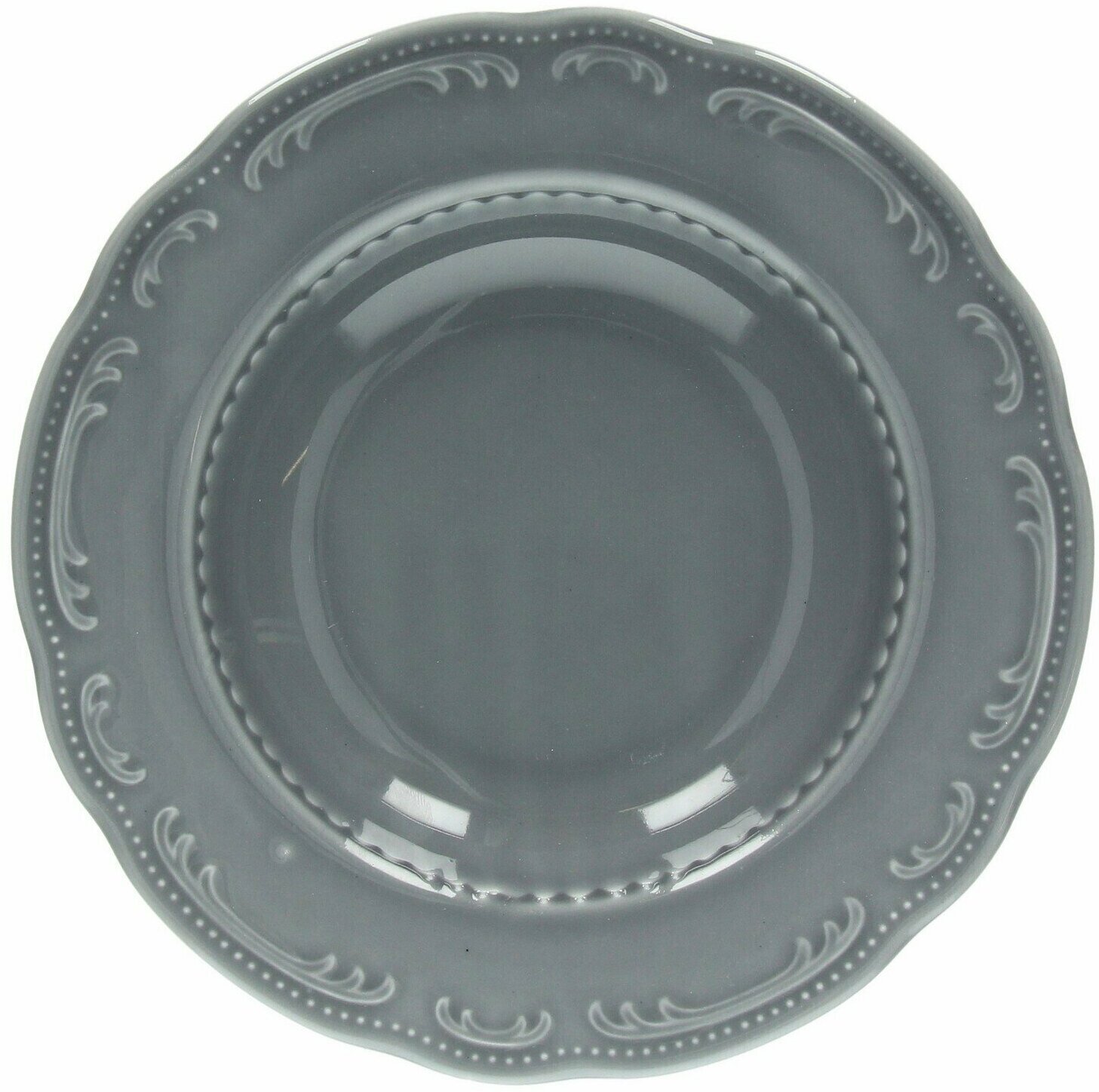 Тарелка Tognana В. Виена Шарм глубокая 230х230х35мм, фарфор, серый