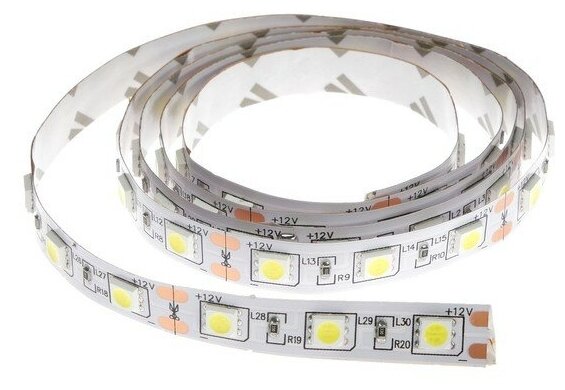 Светодиодная лента Ecola 1 м, IP20, SMD5050, 60 LED/м, 14.4 Вт/м, 12 В, 6000К - фотография № 1