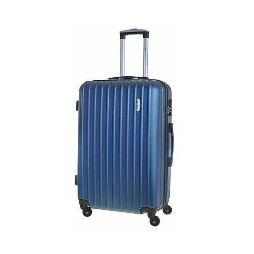 фото Чемодан l'case, текстиль, водонепроницаемый, жесткое дно, опорные ножки на боковой стенке, рифленая поверхность, 78 л, размер l, синий