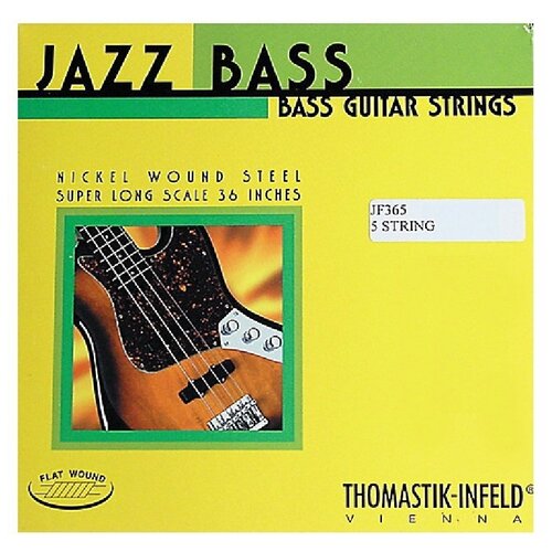 JF365 Jazz Flat Wound Комплект струн для 5-струнной бас-гитары, никель, 44-136, Thomastik