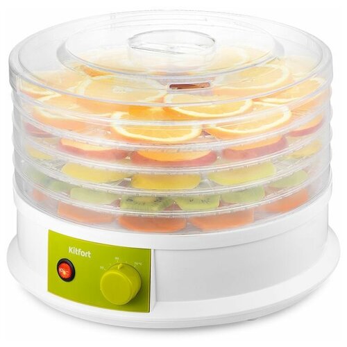 Сушилка для овощей и фруктов KitFort КТ-1926 салатовыйбелый 5 поддонов 488400₽