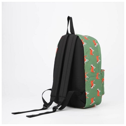 фото Рюкзак, отдел на молнии, наружный карман, цвет зелёный, "бульдог" zain