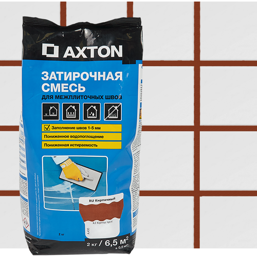 Затирка цементная Axton А.430 цвет кирпичный 2 кг затирка цементная axton а 420 2 кг цвет красно коричневый