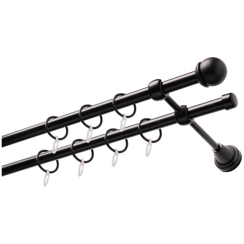 Карниз для штор 4,8 метра AICITY16 сфера 22 черный матовый