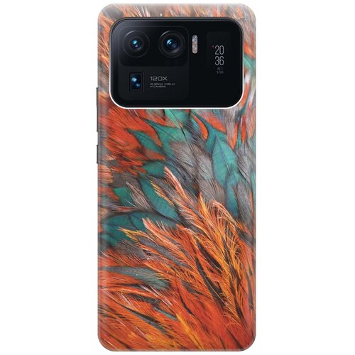фото Ультратонкий силиконовый чехол-накладка для xiaomi mi 11 ultra с принтом "разноцветные перья" gosso