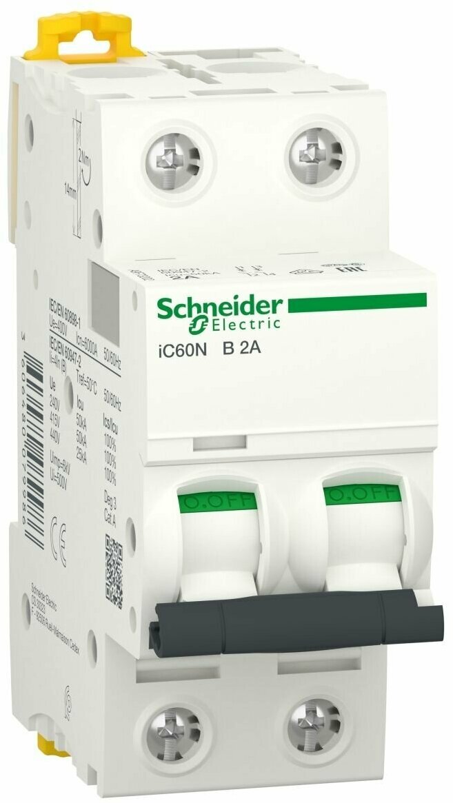 Автоматический выключатель Schneider Electric A9F73202 iC60N 2А B 6кА
