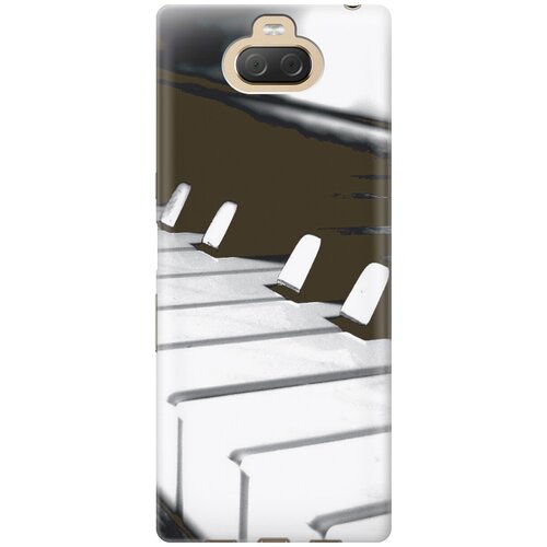 фото Силиконовый чехол на sony xperia 10 plus / xa3 ultra / сони иксперия 10 плюс с принтом "черно-белые клавиши gosso