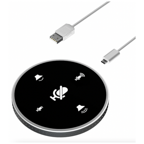 Настольный USB-динамик для телефонной связи, микрофон, Built-in динамик, динамик 360 °, черный
