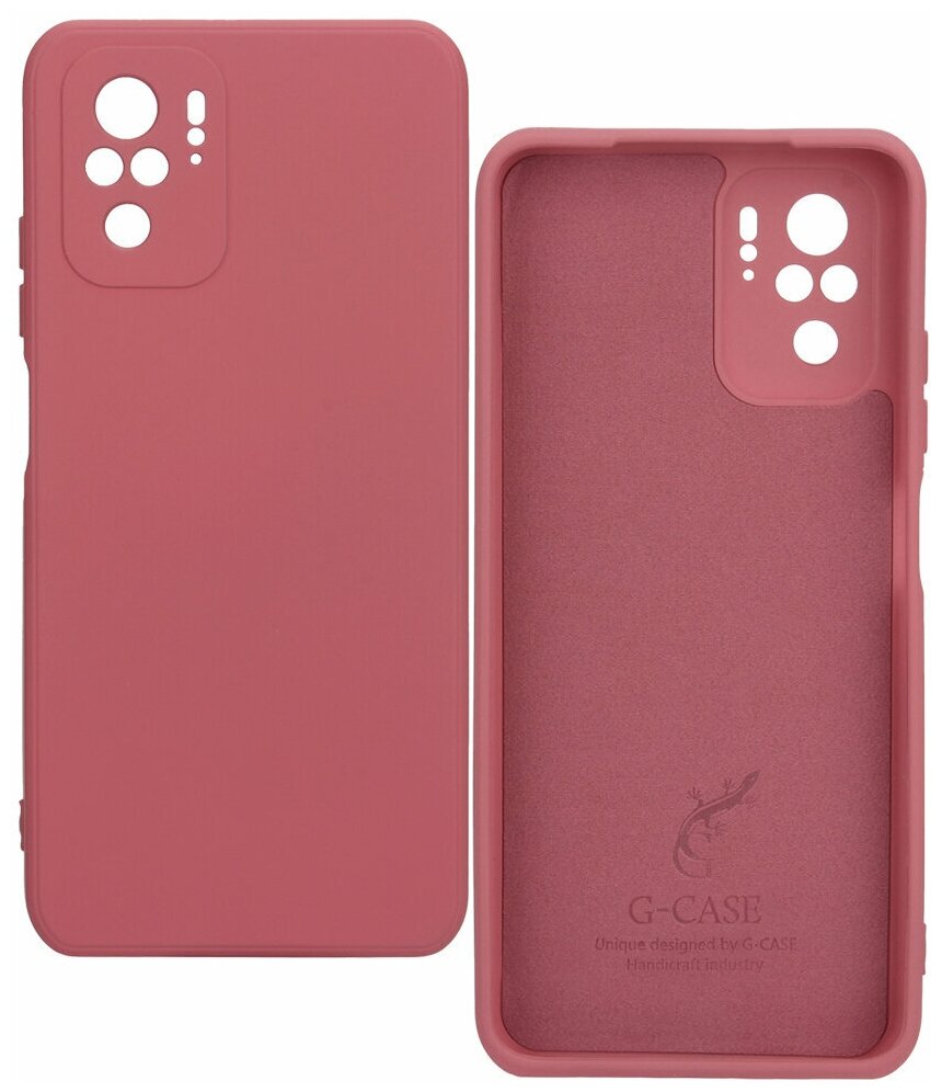 Чехол накладка G-Case Silicone для Xiaomi Redmi Note 10 (Сяоми Ксяоми Редми Ноут 10), красная