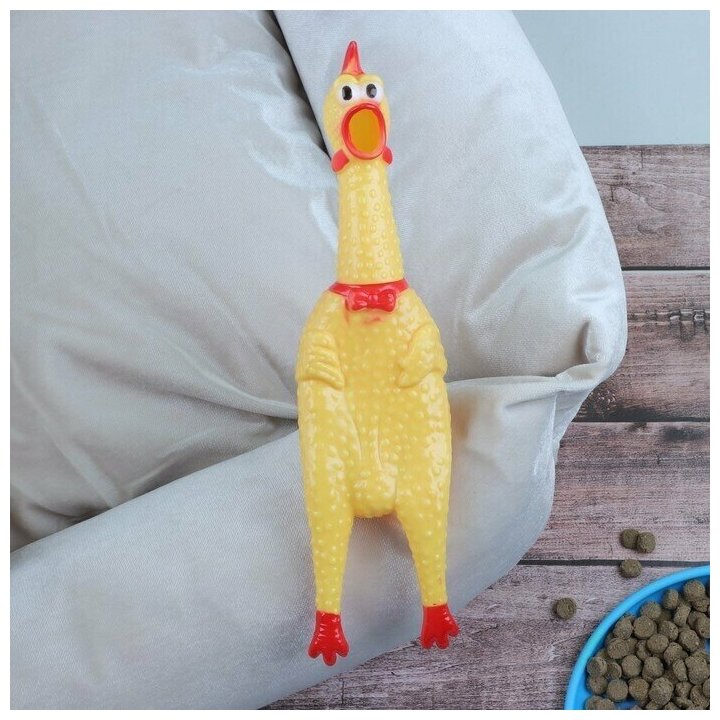 Игрушка пищащая "Задумчивая курица XL" для собак, 41 см, жёлтая - фотография № 2