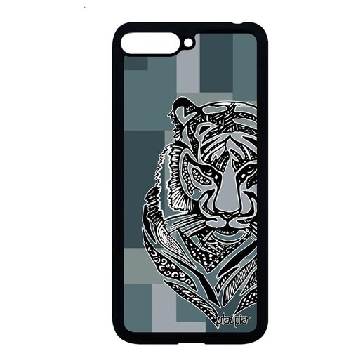 фото Защитный чехол на смартфон // huawei y6 2018 // "тигр" африка охота, utaupia, серый