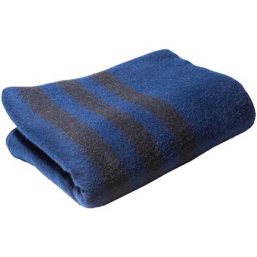Одеяло плед шерстяное туристическое, овечья шерсть от 70% до 83% , 205*130 см, синий / одеяло для кемпинга / одеяло для дачи / одеяло в палатку