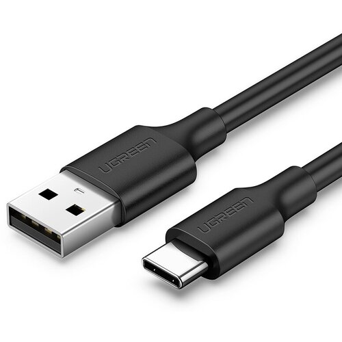 Кабель UGREEN US287 (60117) USB-A 2.0 to USB-C Cable Nickel Plating. Длина: 1,5м. Цвет: черный original samsung adaptive s10 fast charger usb quick adapter 1 2 m type c cable for galaxy a50 a30 a70 s8 s9 plus note 8 9 10