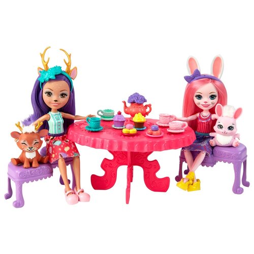 Игровой набор Enchantimals Чаепитие Данесса Оленни и Бри Кроля, HFF35 разноцветный куклы и одежда для кукол enchantimals набор игровой чаепитие