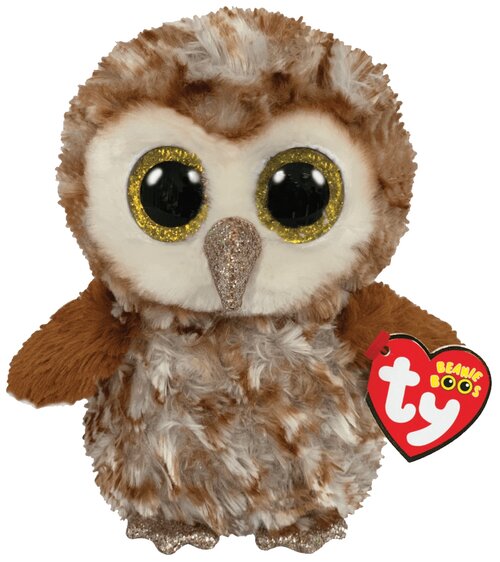 Мягкая игрушка TY Beanie boos Сова Percy, 15 см, коричневый