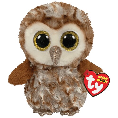 Мягкая игрушка TY Beanie boos Сова Percy, 15 см, коричневый