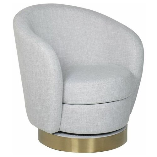 фото Кресло napoli вращающееся рогожка светло-серая ber размер: 76*76*76 см garda decor