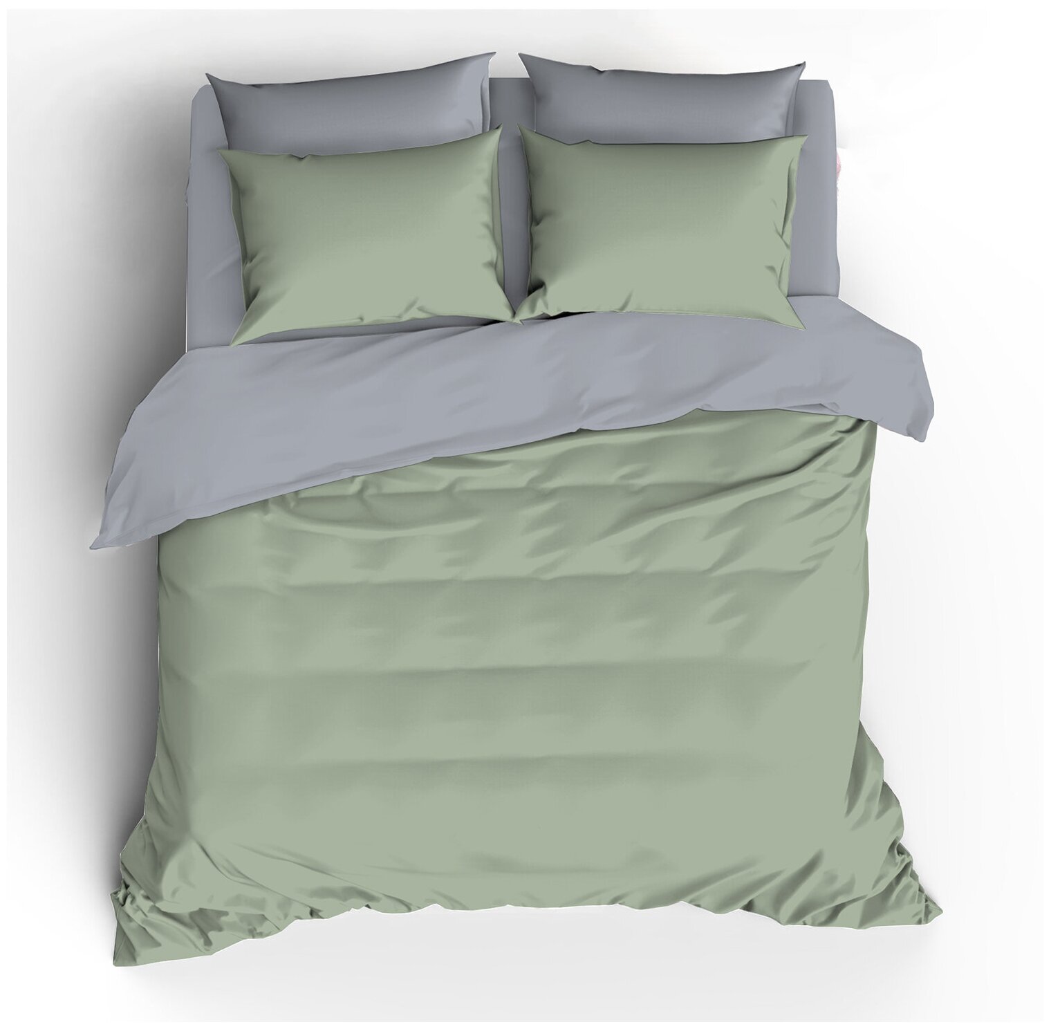 Комплект постельного белья Mona Liza Actual, с наволочкой 50х70см, 2-спальный, зеленый - фото №2