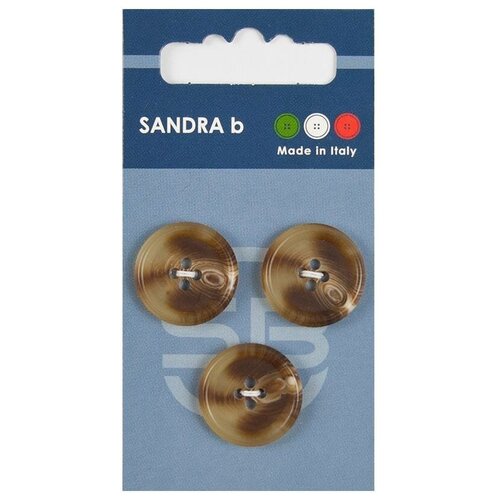 Пуговицы Sandra, коричневые, круглые, 1 упаковка