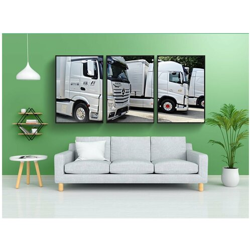 фото Набор модулных постеров для интерьера "грузовая машина, формула 1, мерседес" 60x90 см. в тубусе, без рамки lotsprints