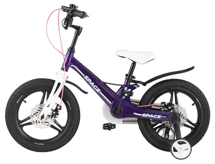 Детский Двухколесный Велосипед Maxiscoo, Серия "Space" (2021), Делюкс, 16", Фиолетовый