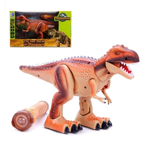 фото Динозавр р/у наша игрушка 1 канал, свет, звук, проектор, пульт в виде фонарика (9989)