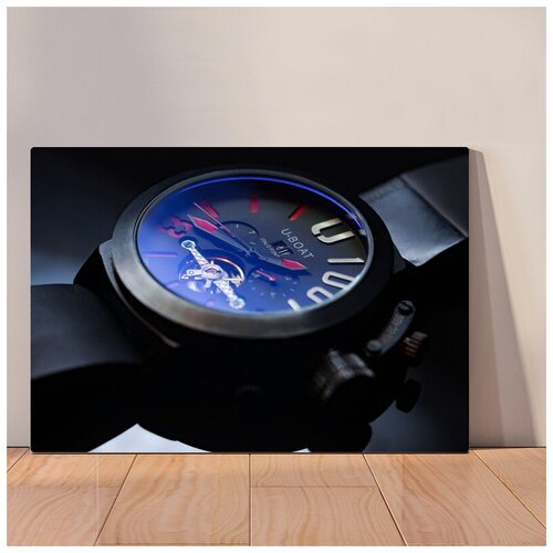 фото Картина наручные часы, 50x67 см, картина на холсте на деревянном подрамнике с настенным креплением вау холст
