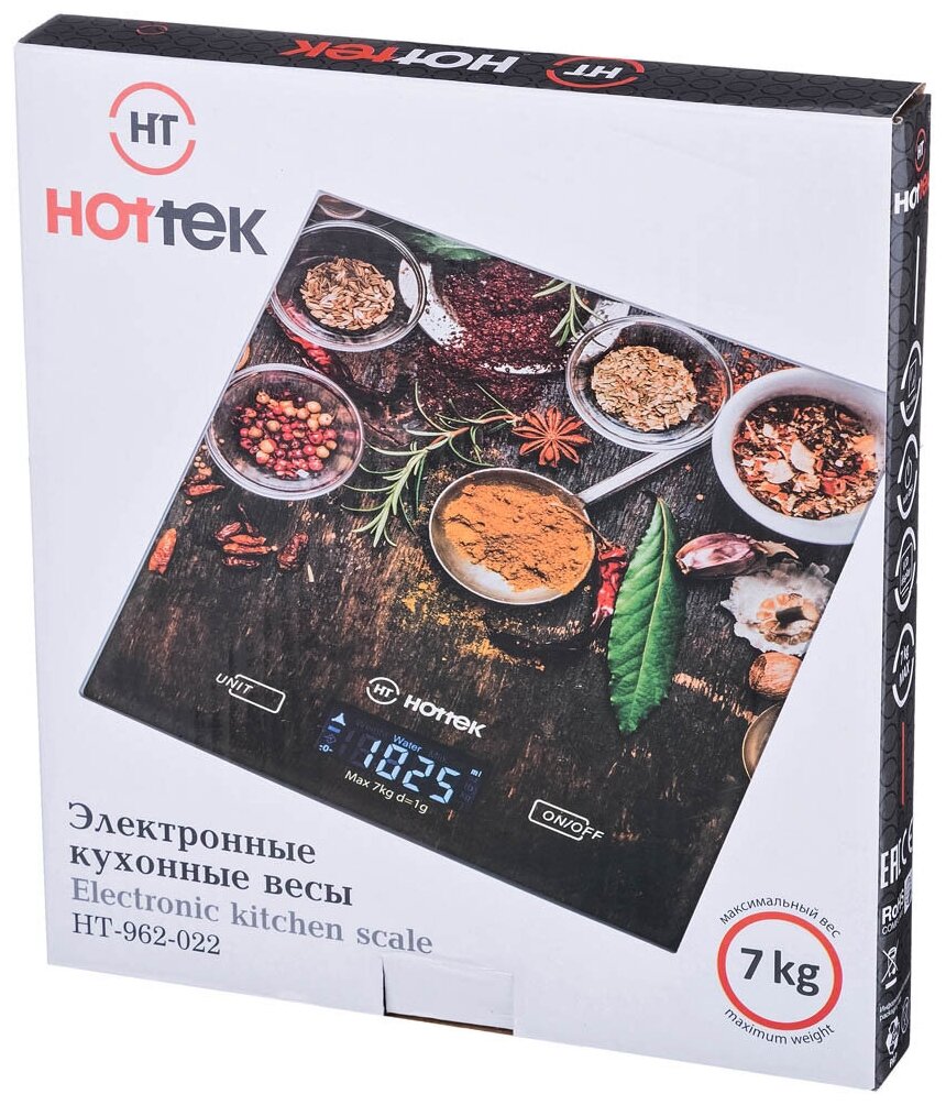 Весы кухонные электронные Hottek HT-962-022 7кг Специи 962-022 . - фотография № 2